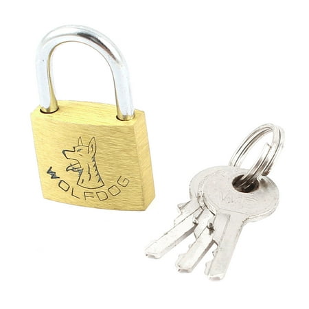 Door Luggage Security Lock Metal Shackle Brass Padlock w 3 Keys